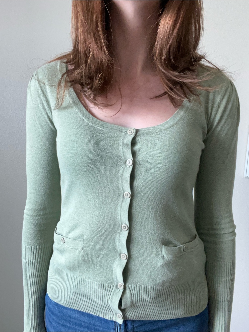 TopShop Green Button Up Cardigan ASO Hermione Granger - Picture 1 of 3